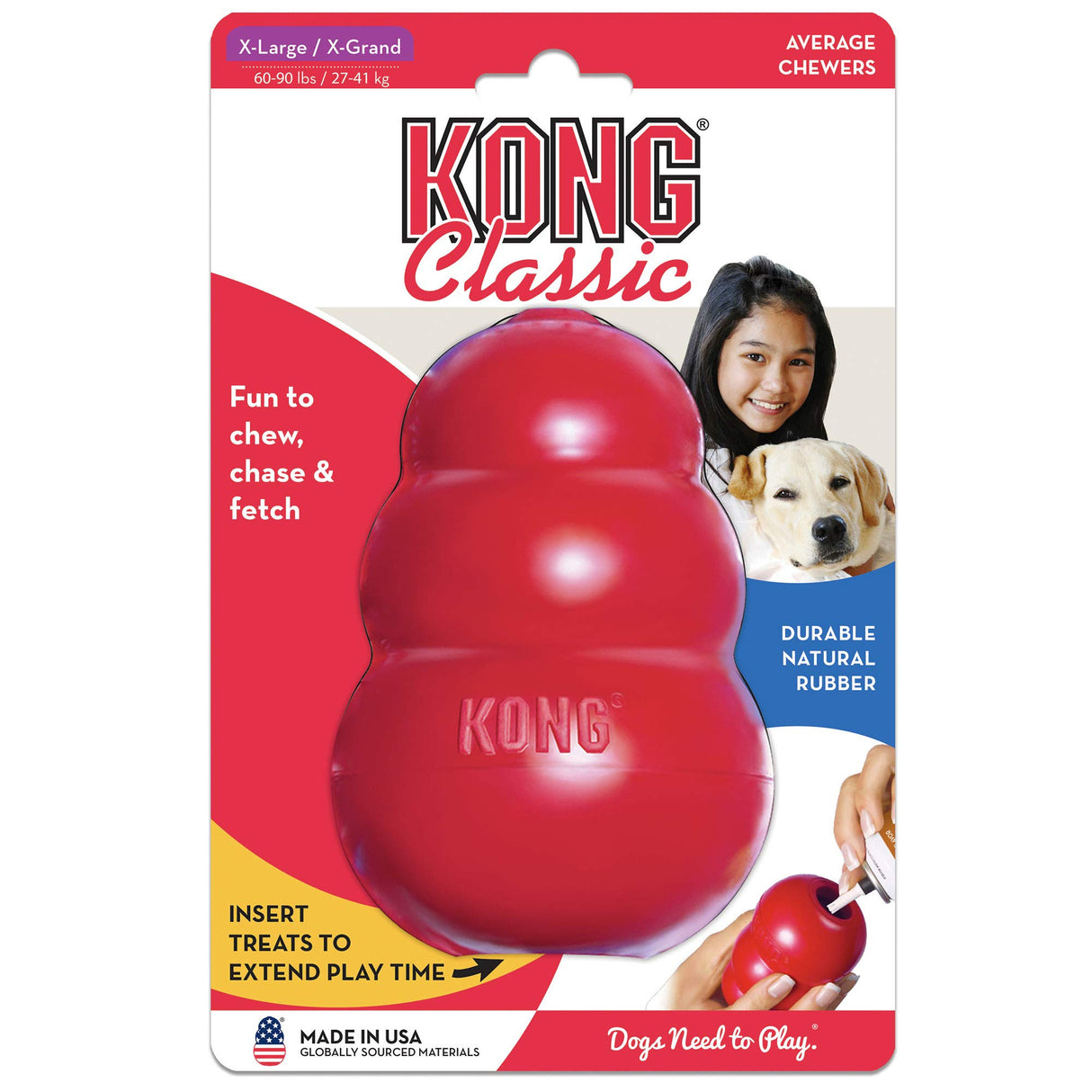 KONG Classic Toy & Ziggies Treats Combo Pack - Durable Chew Toy for Dogs - with Ziggies Chicken-Flavored Treats - Dog Accessories for Fun & Health - for Small Dogs