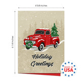 Painted Kraft Style Holiday Cards / 24 Modern Christmas Note Cards With White Envelopes / 4 5/8" x 6 1/4" Illustrated Faux Kraft Greeting Cards / 6 Cheery Winter Designs/Made In The USA