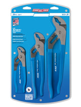 Channellock VJ-3 Tongue and Groove Plier Set,Dipped,3Pcs. Blue, 6.5", 9.5", 12"