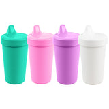 Re-Play Made in USA 10 Oz. Sippy Cups for Toddlers, Pack of 4 - Reusable Spill Proof Cups for Kids, Dishwasher/Microwave Safe - Hard Spout Sippy Cups for Toddlers 3.13" x 6.25", Desert Roses