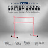 VITA Barre Portable Freestanding Double Ballet Barre, Extreme, Steel | Fixed Height, Made in USA, Home or Gym Exercise Equipment for Kids & Adults | Dance, Fitness, Pilates