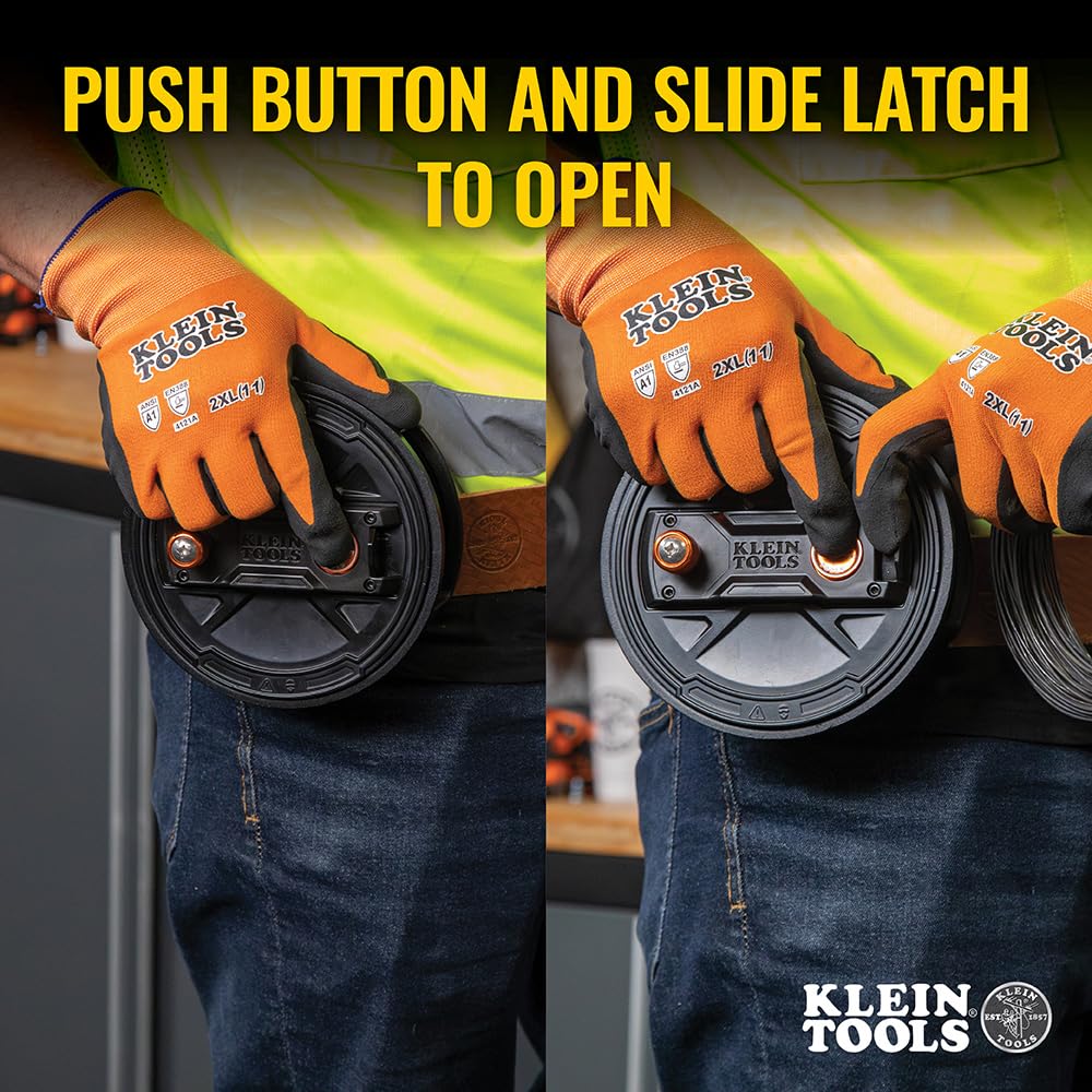 Klein Tools 27400 Tie wire Reel, Made in USA, Lightweight Aluminum, Left Handed and Right Handed with Rewind Knob