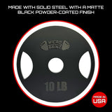 Micro Gainz Steel Olympic Barbell Weight Set of 2 Plates, 2.5lb, 5lb or 10lb, Plate Set Designed for Strength Training & Loading Bar Weights, Made in USA