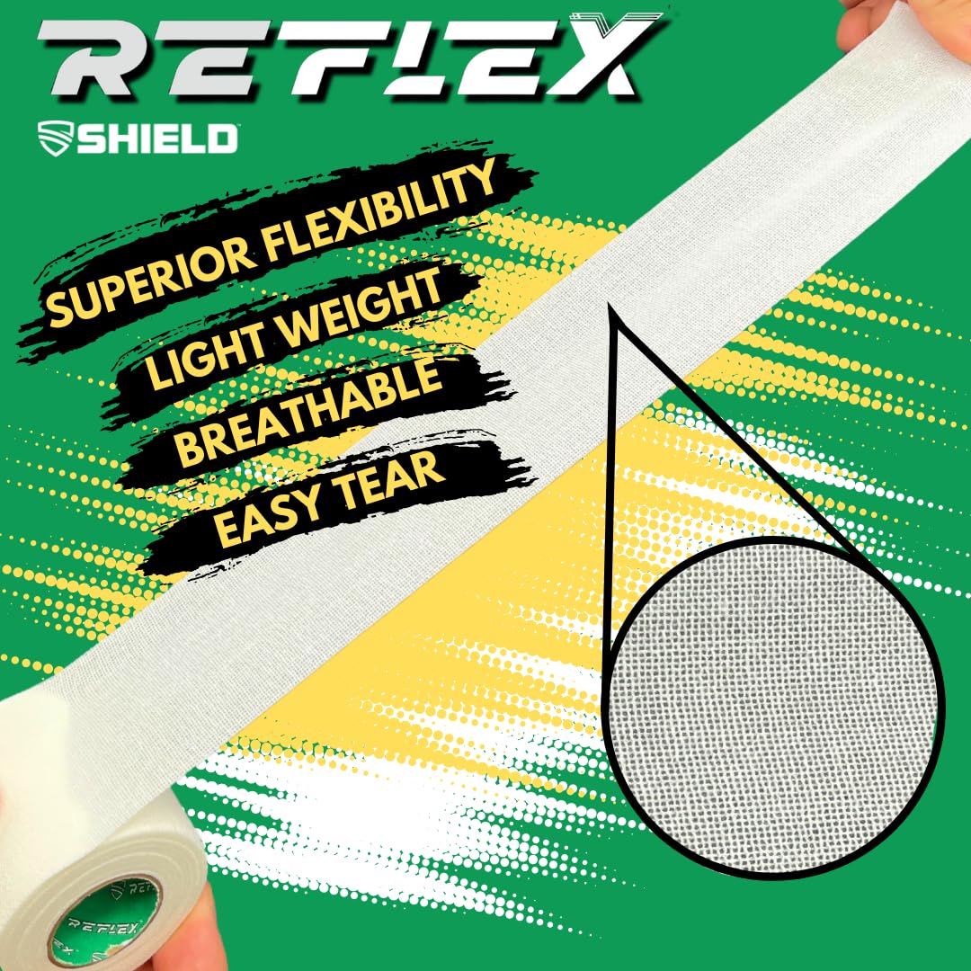 Shield Reflex | Stretch Athletic Tape, Tear by Hand, Made in USA, Thin, Flexible, Elastic Sports Tape, Spatting Football Tape 6 Pack (Midnight Blue, 2 Inch)