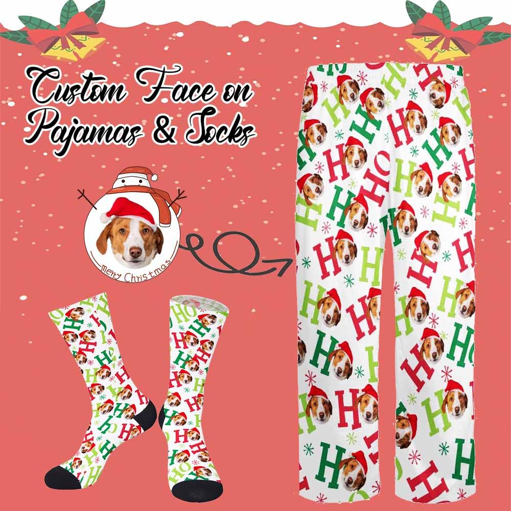 Custom Pajamas Pants with Photo for Men Women:Made in USA Personalized Pajama Trousers,Gifts for Wife Husband