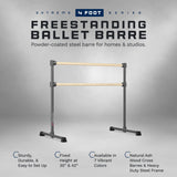VITA Barre Portable Freestanding Double Ballet Barre, Extreme, Wood | Fixed Height, Made in USA, Home or Gym Exercise Equipment for Kids & Adults | Dance, Fitness, Pilates