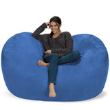 Chill Sack Bean Bag Chair: Huge 6' Memory Foam Furniture Bag and Large Lounger - Big Sofa with Soft Micro Fiber Cover - Red Furry