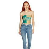 Lojobands Women's Tailgate Outfit College Two Tone Color Block Tube Top Made in USA One Size Fits Most