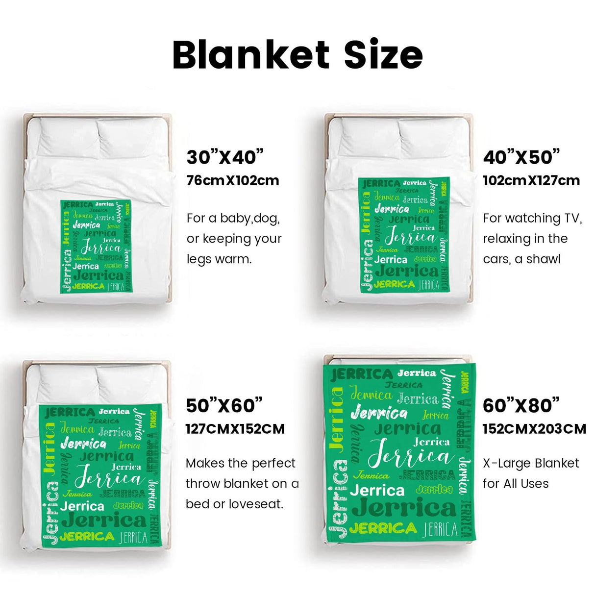 Custom Blanket with Name, Soft Cozy Personalized Name Blankets for Kids, Girls, Boys, Adults, Customized Christmas Blanket for Women, Men, Newborn, New Mom, Red Colors, Made in USA
