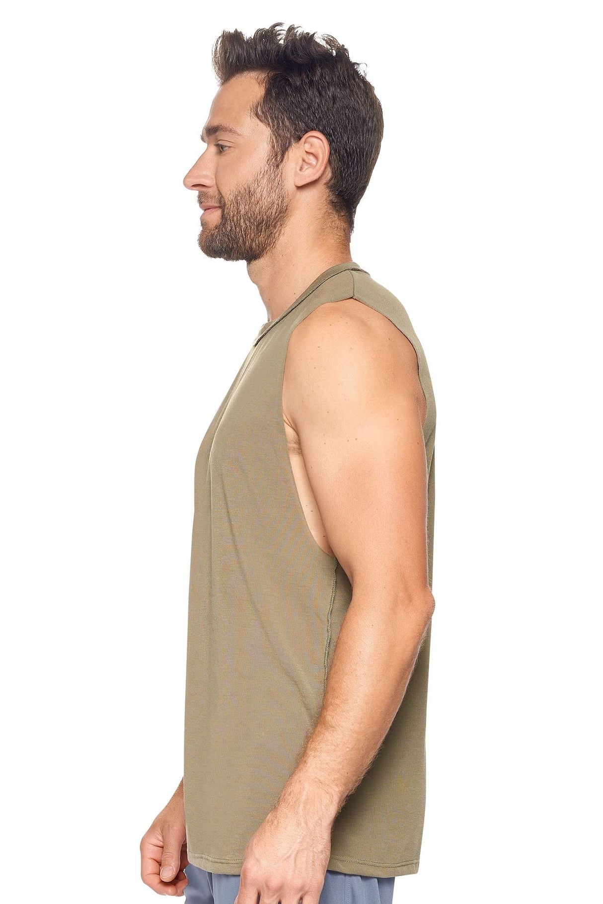 Expert Brand USA-Made Men's Soft Casual Activewear Siro Raw Edge Muscle Tee