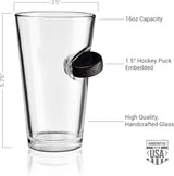 BenShot Hockey Puck Glasses - 16oz Pint, 11oz Rocks, 15oz Wine | Made in the USA
