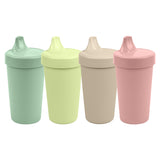 Re-Play Made in USA 10 Oz. Sippy Cups for Toddlers, Pack of 4 - Reusable Spill Proof Cups for Kids, Dishwasher/Microwave Safe - Hard Spout Sippy Cups for Toddlers 3.13" x 6.25", Desert Roses