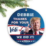 Trump Christmas Ornaments 2024 - Personalized Thank You - 45-47 Make America Great Again Trump Ornament Tree Decoration Funny Gag Gifts for President Donald Trump MAGA Supporters - Custom Name