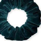 Velvet Scrunchies Jumbo Size Plush Big Ponytail Holders Thick Braided Locked Hair Big Made in the USA Green Pine