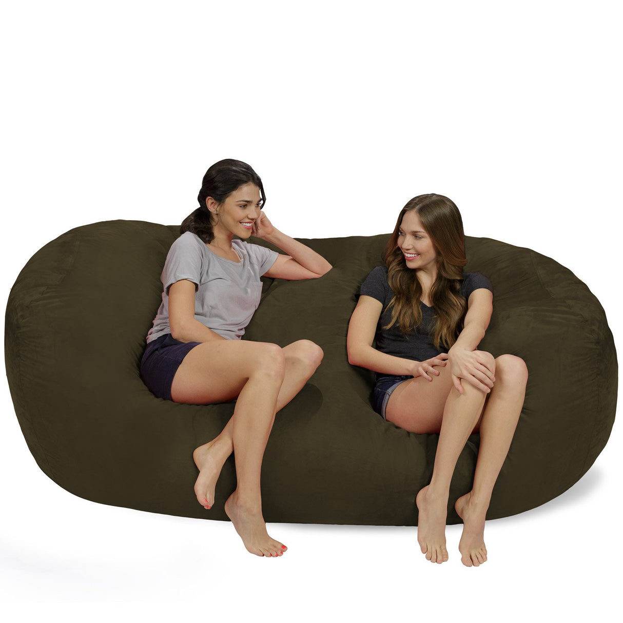 Chill Sack Memory Foam Bean Bag Lounger, 7.5-Feet, Red Furry