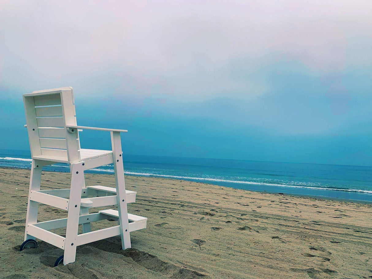 Lifeguard Chair for Pool, Lake and Beach (40") Made in The USA - Durable Recycled Plastic Lumber, Long Service Life, Comfortable with Wide Steps, Stable Platform