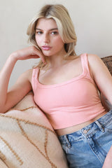 NIKIBIKI Women Seamless Vintage Chevron Ribbed Crop Top, Made in U.S.A, One Size