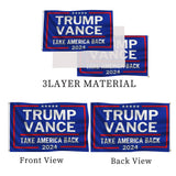 Trump Vance Flag 2024 Outdoor 3x5 Ft Double Sided Blue Trump Vance for President Flag Banner Made in USA Heavy Duty 3 Ply Thick Polyester Material with 2 Metal Grommets