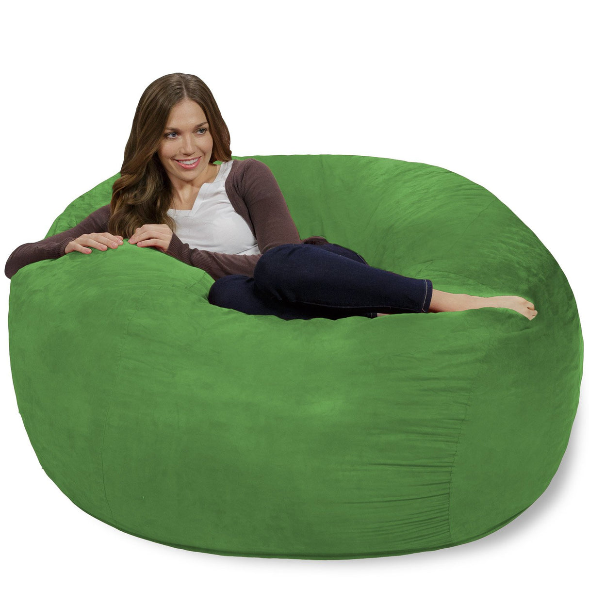 Chill Sack Bean Bag Chair: Giant 4' Memory Foam Furniture Bean Bag - Big Sofa with Soft Micro Fiber Cover - Black