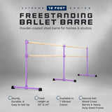 VITA Barre Portable Freestanding Double Ballet Barre, Extreme, Wood | Fixed Height, Made in USA, Home or Gym Exercise Equipment for Kids & Adults | Dance, Fitness, Pilates