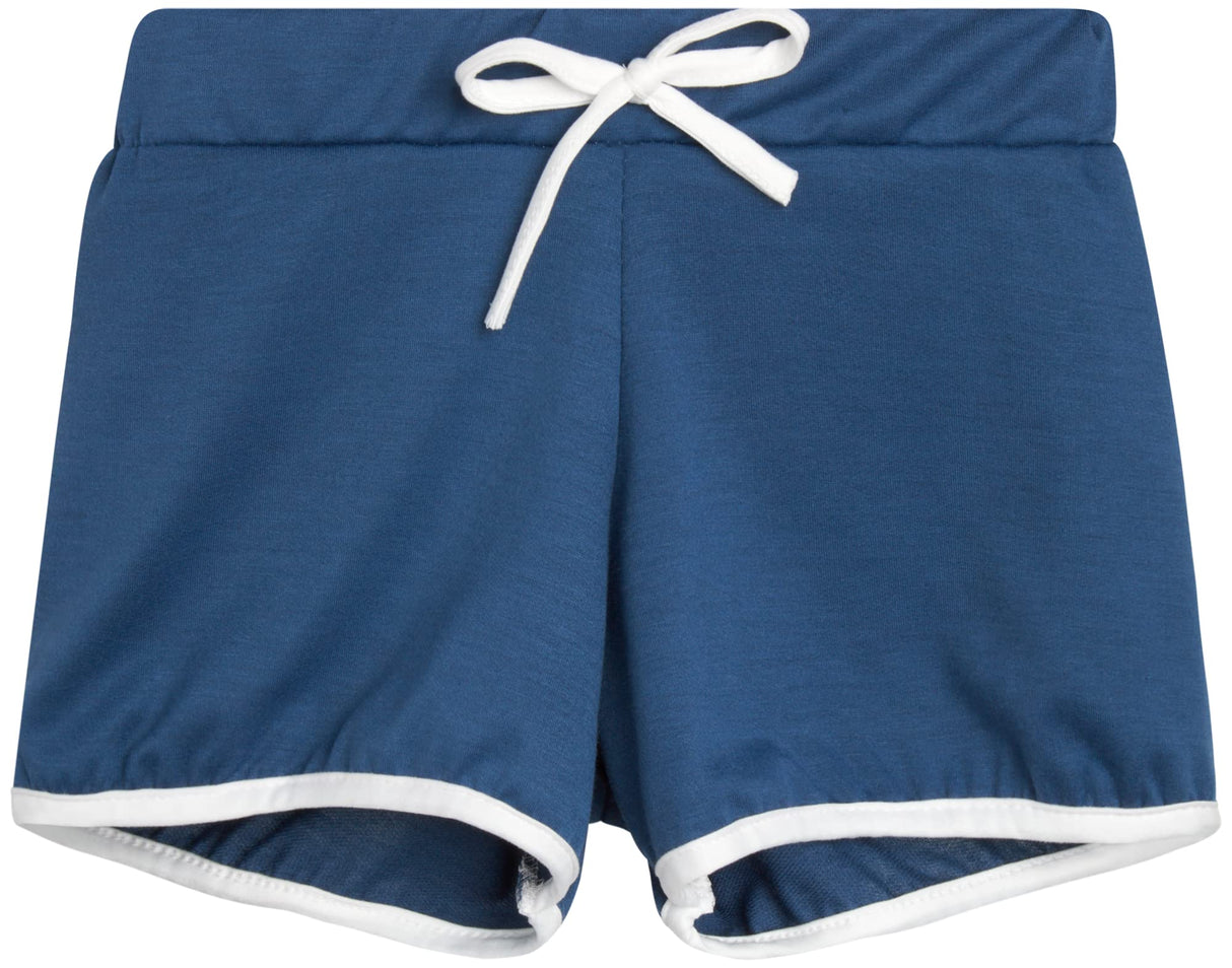 Sweet Hearts Girls' Active Shorts - 4 Pack French Terry Athletic Gym Dolphin Shorts: Made in USA (7-16)