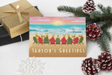 Stonehouse Collection Beach Sunset Christmas Card 18 Cards & 19 Envelopes - Beach Christmas Cards - USA Made (Standard)