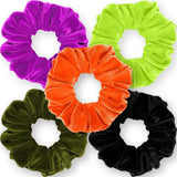 Velvet Scrunchies 5-Pack Gift Set Mini Size Premium Plush Soft Ponytail Holder Made in the USA Pine Teal Blue Aqua Jade Teal Green