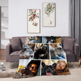Ships Next Day,Custom Blanket with Picture Made in USA,Personalized Photo Blanket for Family Anniversary Christmas Birthday Halloween Valentines