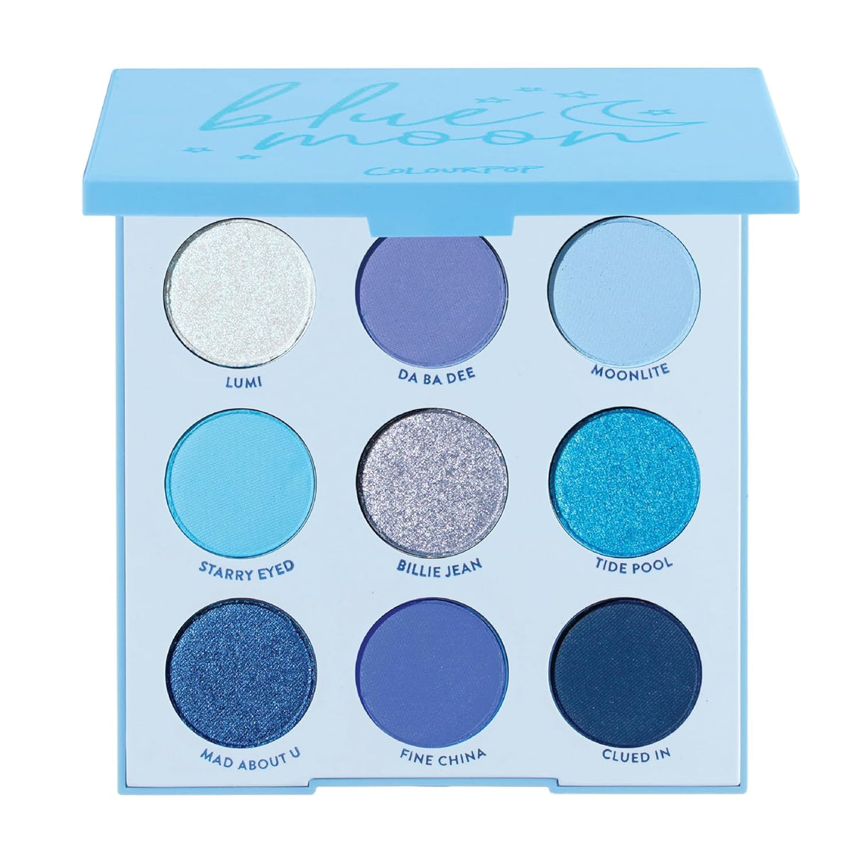 ColourPop Blue Moon Shadow Palette - Monochromatic Blue Shadow Palette with Matte, Metallic and Duochrome Finishes - High-Pigment Eye Makeup with a Long-Wearing Formula (0.3 oz)