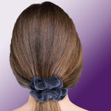 Velvet Scrunchies Premium Plush Soft Ponytail Holder Made in the USA Black