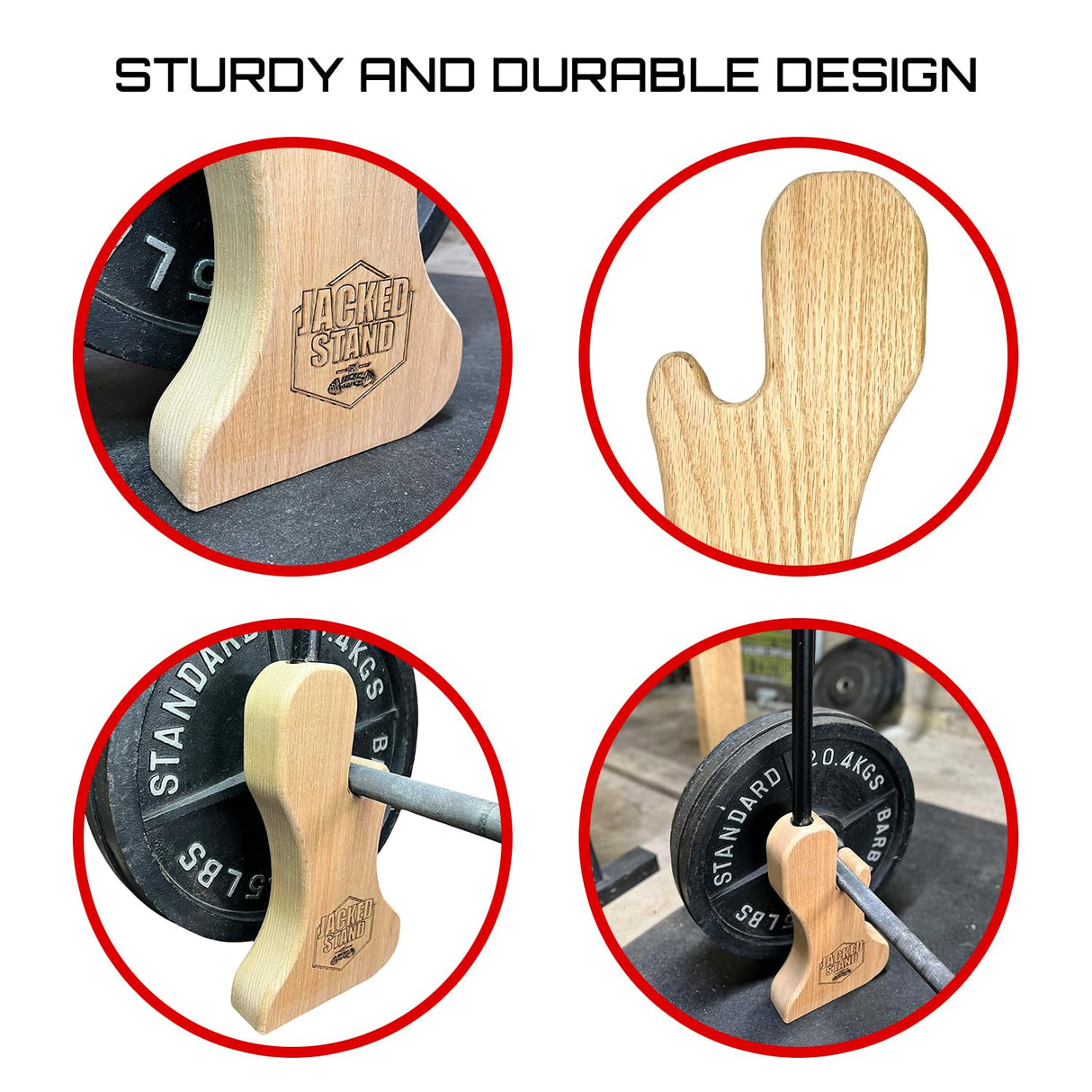 Micro Gainz Wooden Jack Stand, Deadlift Platform for Loading & OffLoading Barbell Weight Plates, Designed for Deadlifting, Powerlifting, and Weightlifting, Wooden Barbell Jack Made in the USA