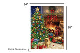 Springbok Christmas Morning 500 Piece Jigsaw Puzzle - This Classic Scene of a Cozy Christmas Morning Under The Tree is Colorful and Relaxing