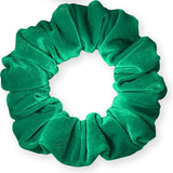 Velvet Scrunchies Jumbo Size Plush Big Ponytail Holders Thick Braided Locked Hair Big Made in the USA Green Pine