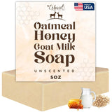 Oatmeal Soap – Natural Oatmeal & Honey Goat Milk Soap Bar – Face & Body Wash for Eczema, Psoriasis, Dry, Itchy, Sensitive Skin Relief – Unscented Soap Great for Kids, Babies – Handcrafted, Made in USA