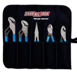 Channellock TOOL ROLL-3 5 Piece Pliers Set|Fast Release Handy Vinyl Pouch Features Long Nose,Diagonal Cutter,Slip Joint,and Tongue and Groove (2) Pliers|Forged from High Carbon Steel|Made in the USA