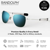 Randolph USA | 23k White Gold Classic Aviator Sunglasses for Men or Women 100% UV