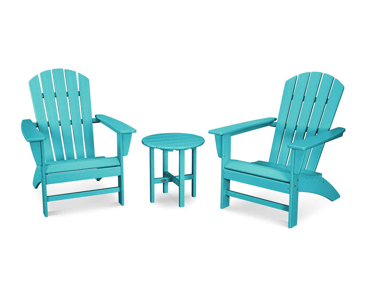 POLYWOOD Nautical 3-Piece Adirondack Chair Set