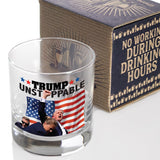 Unstoppable Trump Shot Whiskey Bourbon Glass - Made in America & Dishwasher Safe! Trump Survived Shot Assassination Attempt Survivor You Missed Trump Fight PA Trump Rally Fist Pump Maga Patriotic Gift