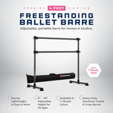 VITA Barre Portable Freestanding Double Ballet Barre, Prodigy, with Carry Bag | Adjustable Height, USA Made, Home or Gym Exercise Equipment for Kids & Adults | Dance, Fitness, Pilates