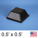Clear Rubber Feet (53 Pack) Self Stick Bumper Pads - Made in USA - Adhesive Tall Square Bumpers for Electronics, Speakers, Laptop, Appliances, Furniture, Computers