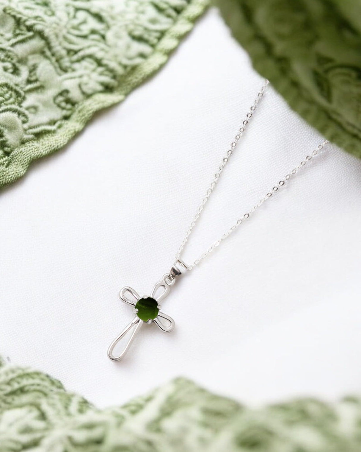 Bottled Up Designs Handmade Recycled Antique Bottles Sterling Silver At The Cross Necklace (Mason Jar Aqua)