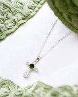 Bottled Up Designs Handmade Recycled Antique Bottles Sterling Silver At The Cross Necklace (Mason Jar Aqua)