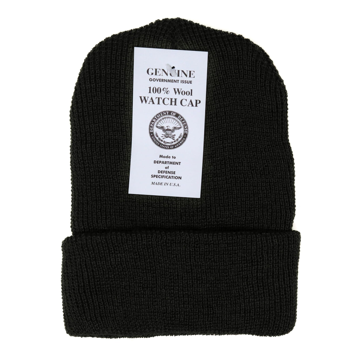 Warm Winter Watch Cap 100% Wool Beanie Made in USA to Military Specifications