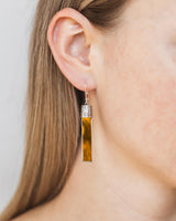 Recycled Antique Bottle and Dishware and Sterling Silver Bottoms Up Lever Back Earrings (Vintage Mason Jar)