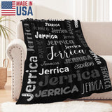 Custom Blanket with Name, Soft Cozy Personalized Name Blankets for Kids, Girls, Boys, Adults, Customized Christmas Blanket for Women, Men, Newborn, New Mom, Red Colors, Made in USA
