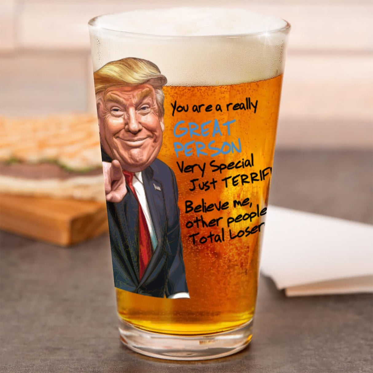 Great Person Funny Gift for Dad from Daughter, Son - Dad Gifts - Birthday Gifts for Dad - Dad Birthday Gift Ideas - Cool Gifts for Dad - Present for Dad 16 oz Pint Glass Beer Glass