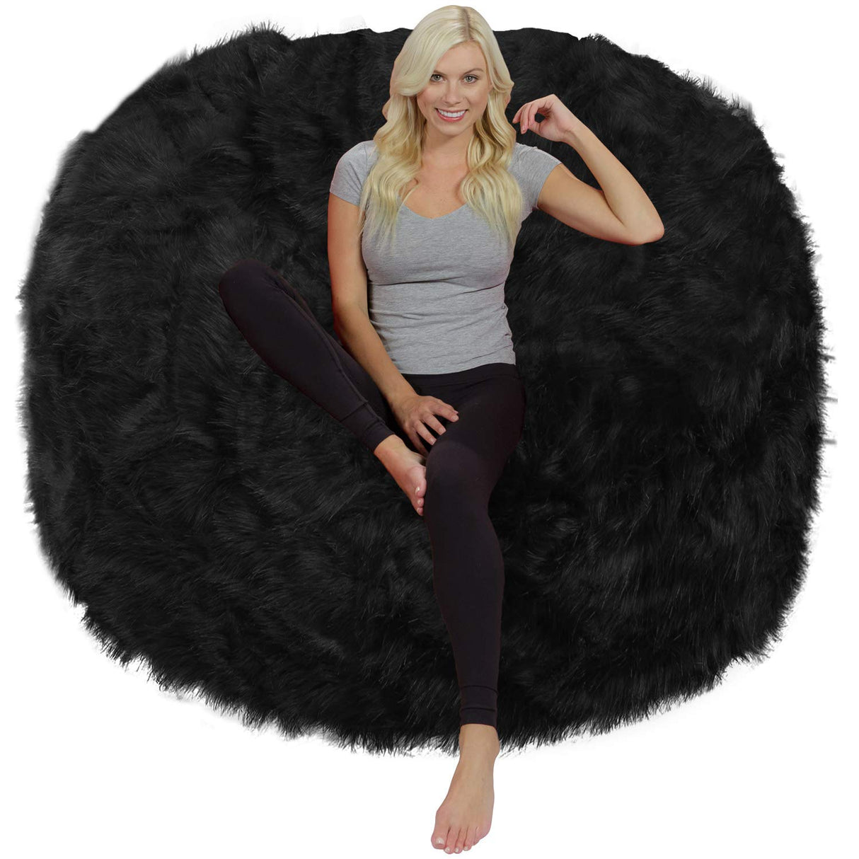 Chill Sack Bean Bag Chair: Giant 6' Memory Foam Furniture Bean Bag - Big Sofa with Soft Micro Fiber Cover, Charcoal