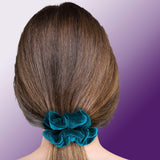 Velvet Scrunchies Premium Plush Soft Ponytail Holder Made in the USA Black