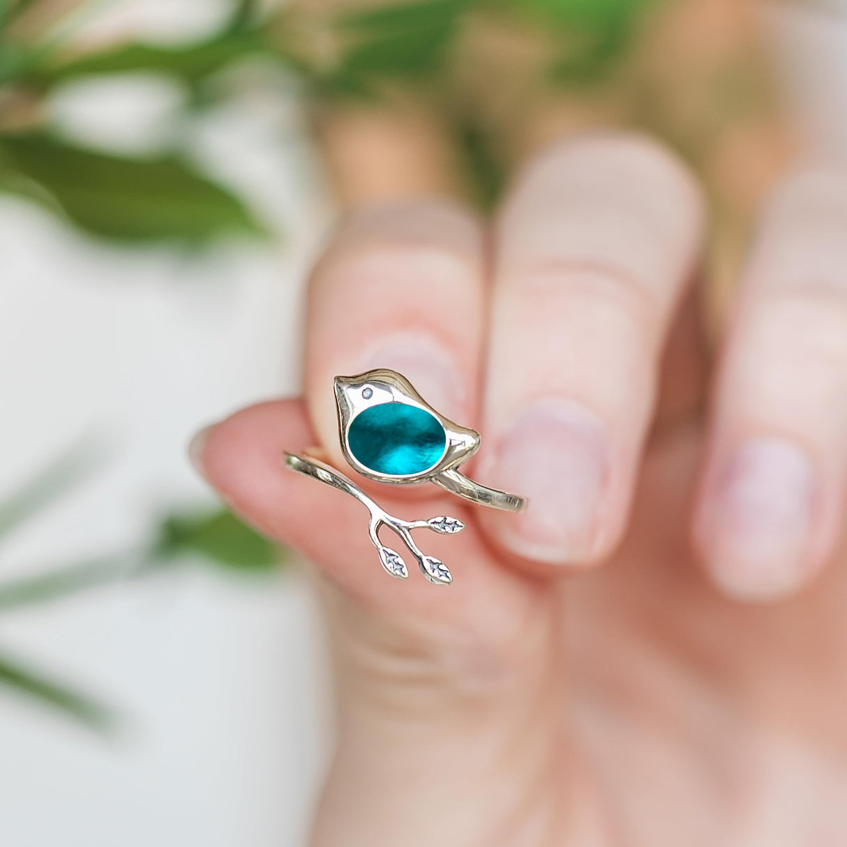 Bottled Up Designs Handmade Little Bird Ring, Recycled Antique Bottles, Sterling Silver, Eco Friendly, Made in USA, Birthday Gifts, Mothers Day, Women, Anniversary (Red Beer Bottle)