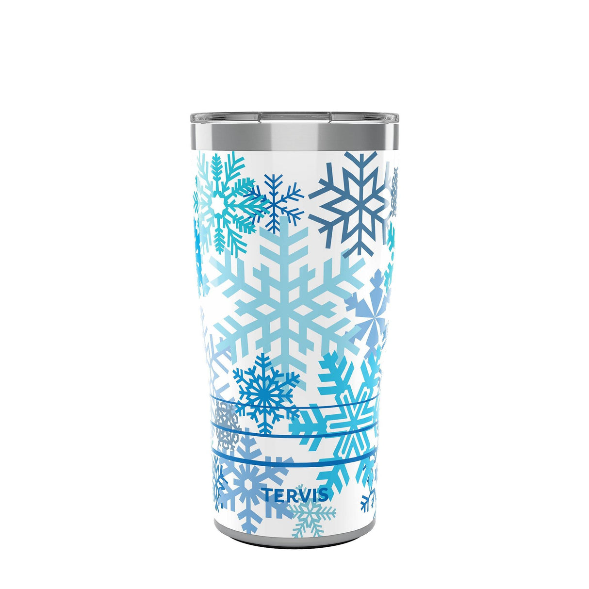 Tervis Christmas Holiday Blue Winter Snowflakes Made in USA Double Walled Insulated Tumbler Travel Cup Keeps Drinks Cold & Hot, 24oz, Classic